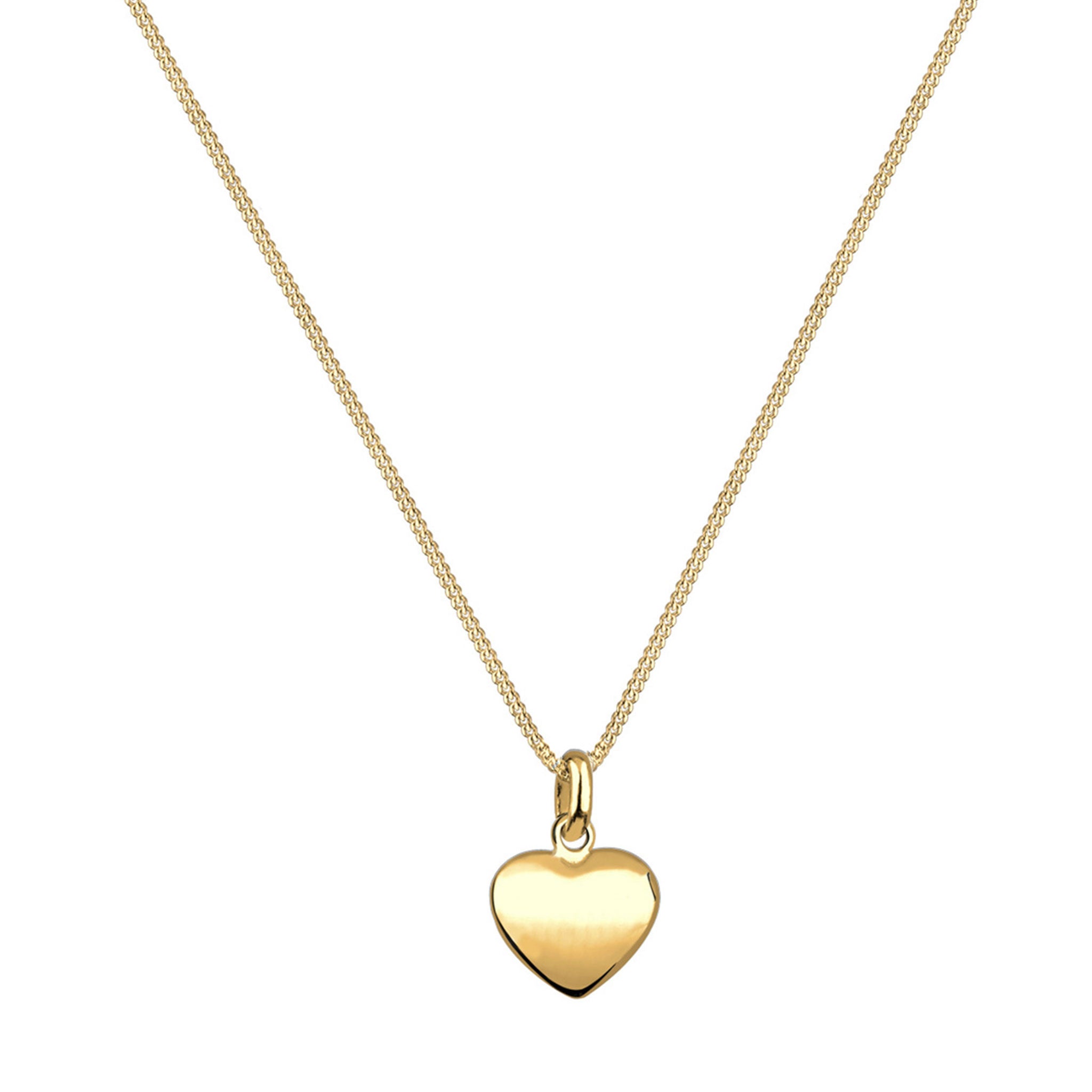 Gold Heart Engravable 925 Sterling Silver Gold Plated