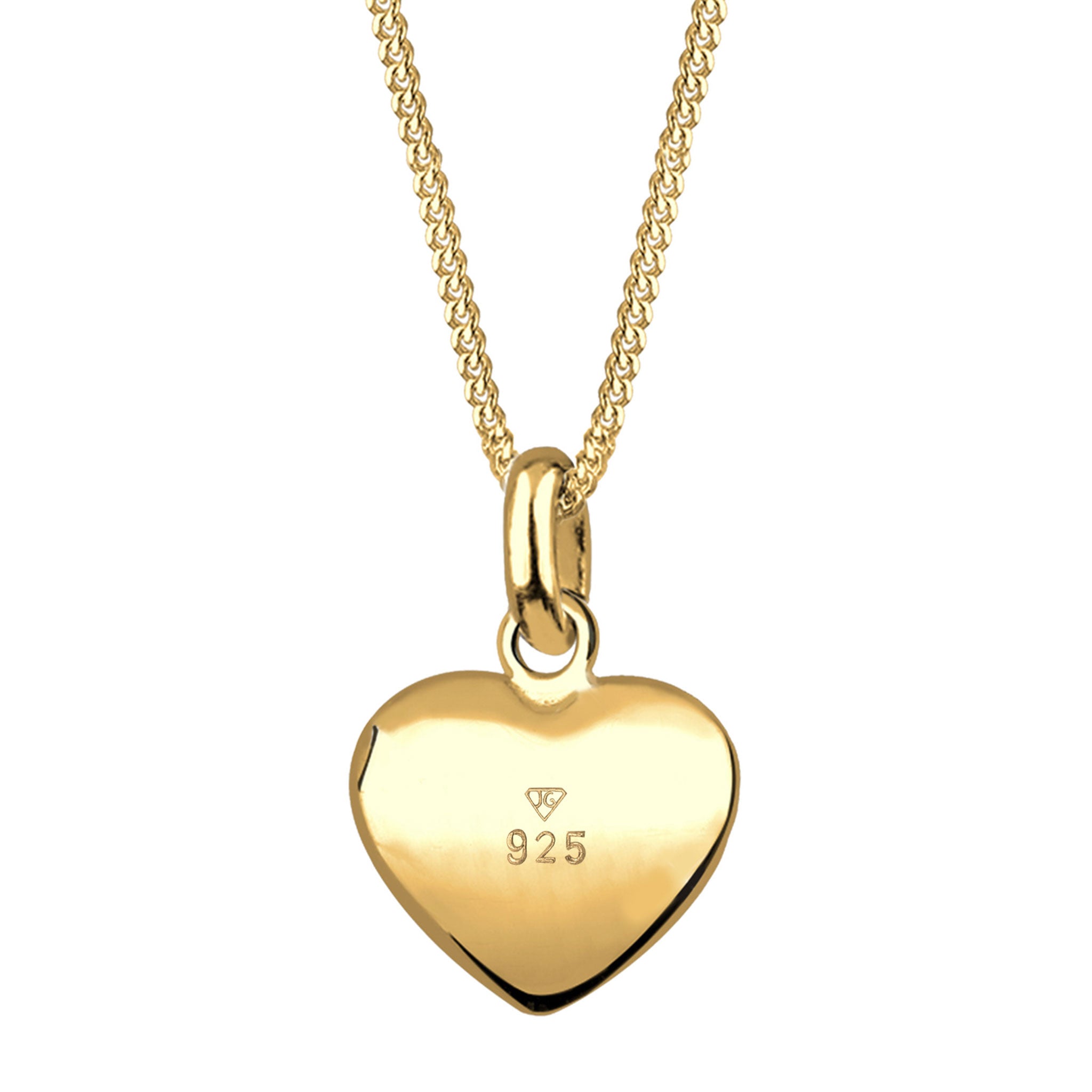 Gold Heart Engravable 925 Sterling Silver Gold Plated