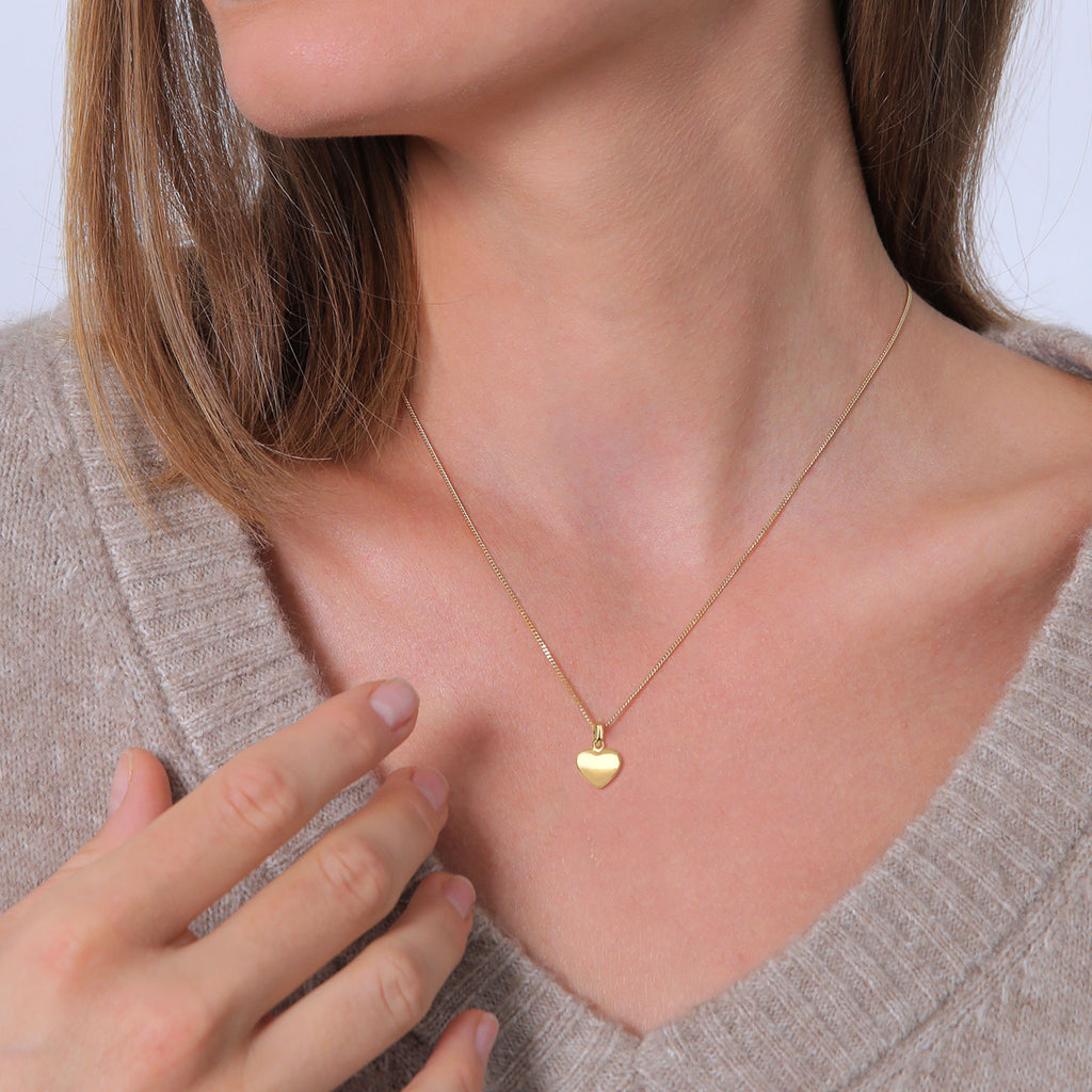 Gold - Elli | Necklace Engravable Heart Fine Chain 925 Sterling Silver Gold Plated