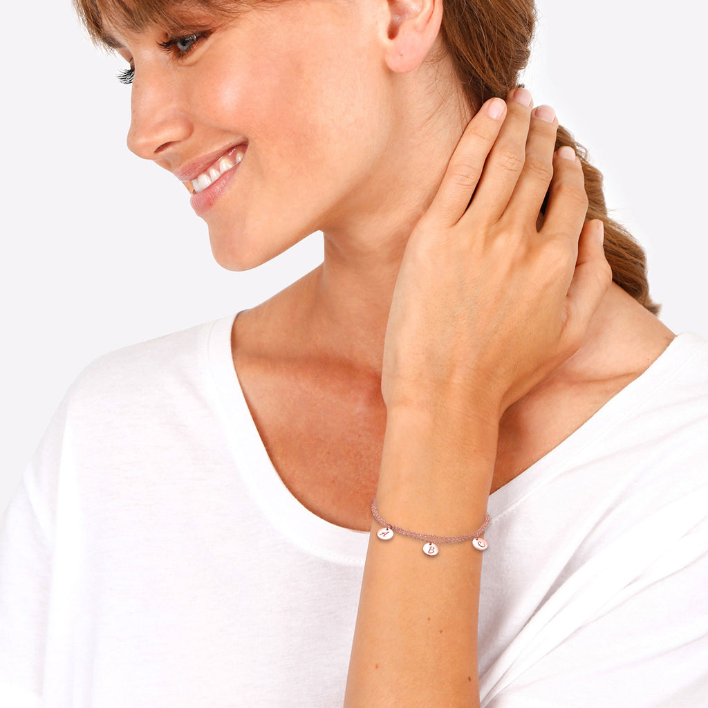 Rosegold Ladies Layer Circle Plate Basic Minimal Adjustable in 925 Sterling Silver