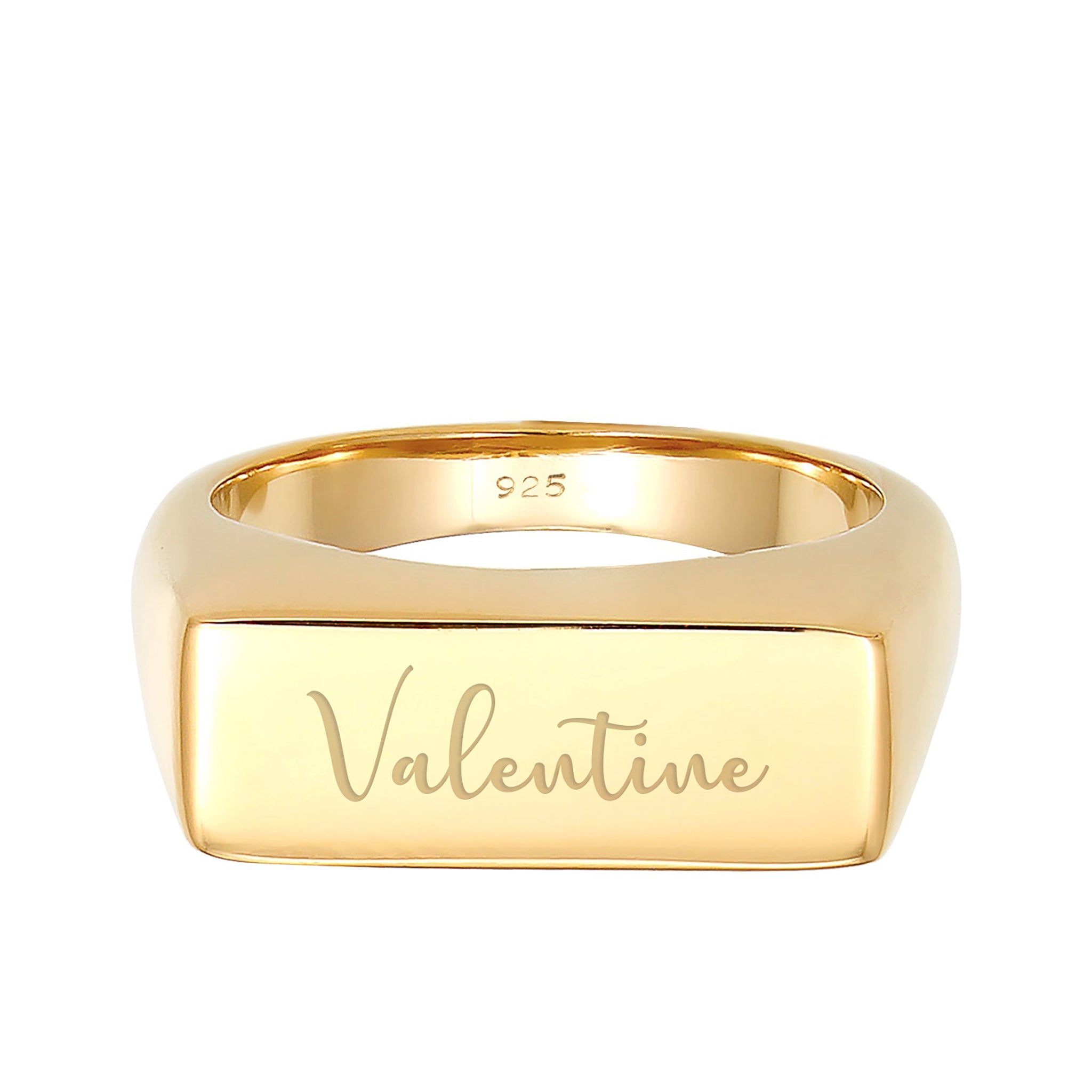 Gold Shank Band Engravable 925 Sterling Silver Gold Plated