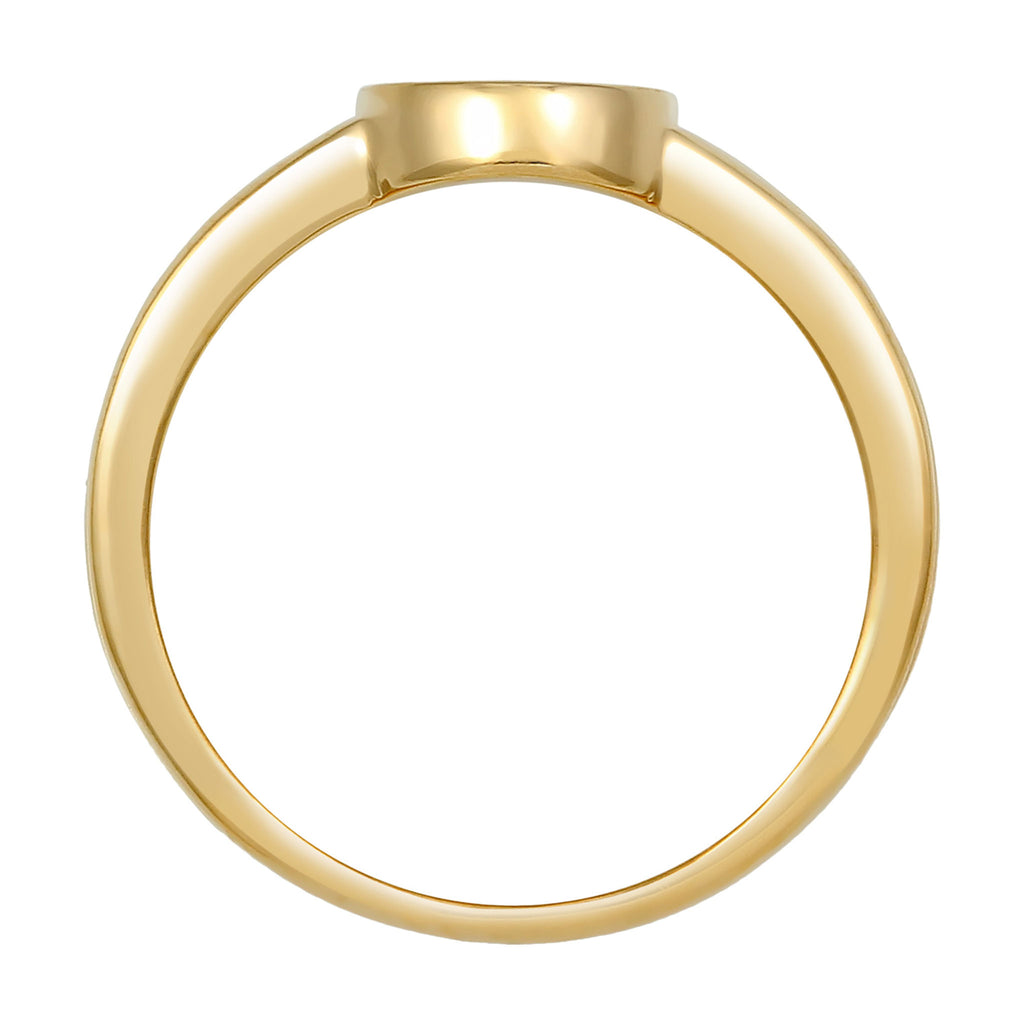 Gold Round Basic Engravable 925 Sterling Silver Gold Plated