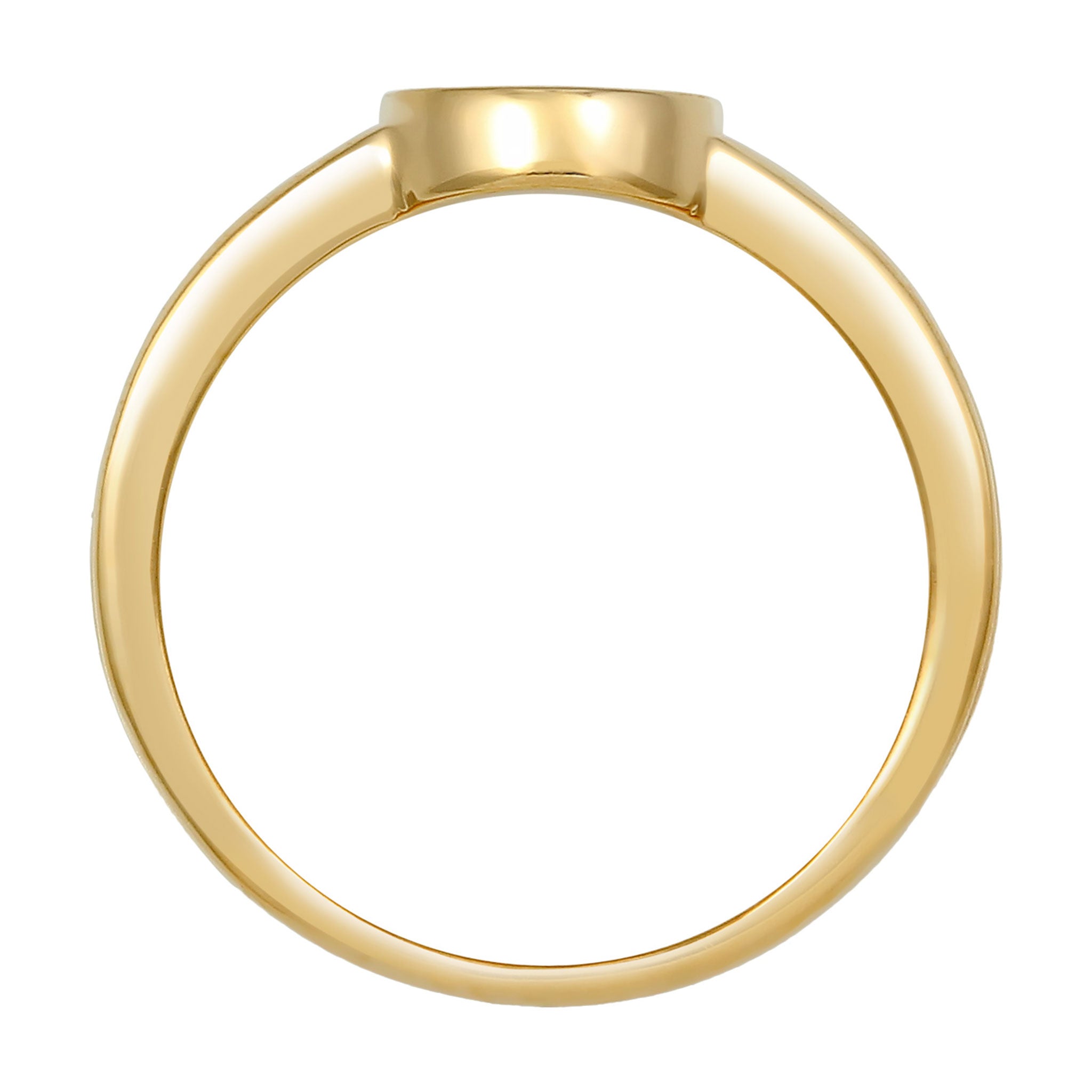 Gold Round Basic Engravable 925 Sterling Silver Gold Plated