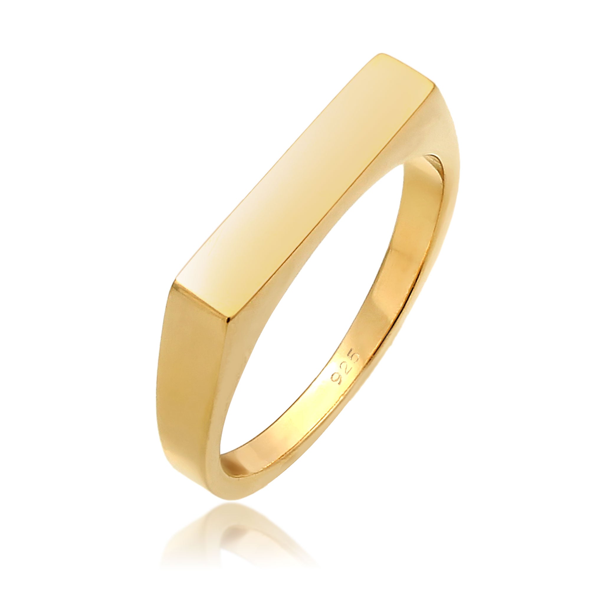 Gold Shank Engravable Minimalis 925 Sterling Silver Gold Plated