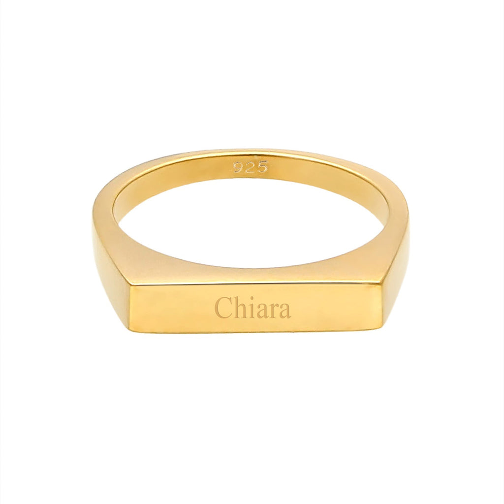 Gold Shank Engravable Minimalis 925 Sterling Silver Gold Plated