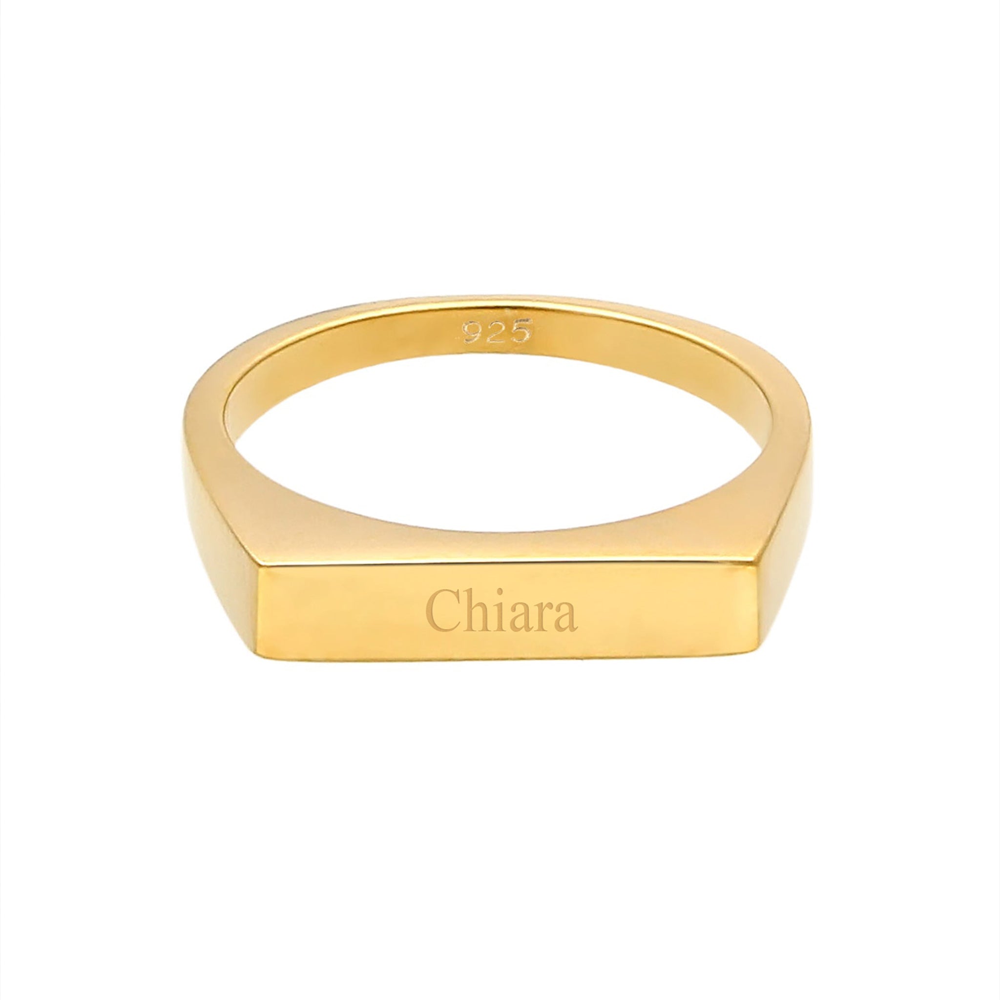 Gold Shank Engravable Minimalis 925 Sterling Silver Gold Plated