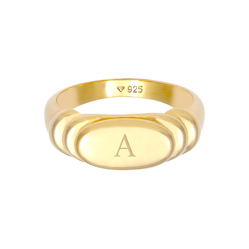 Gold Statement Engravable Minimalis 925 Sterling Silver Gold Plated