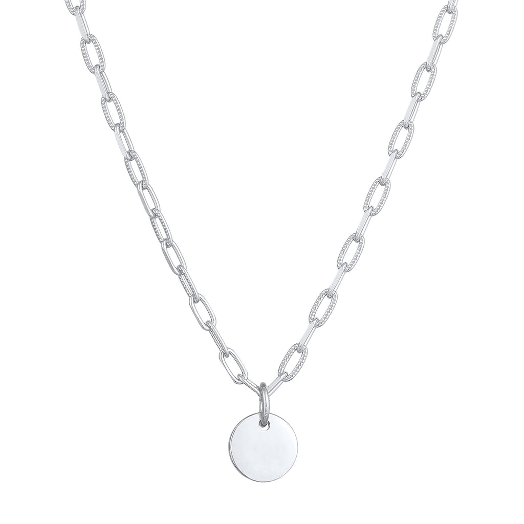 Silver Plated Engravable Link Chain 925 Sterling Silver