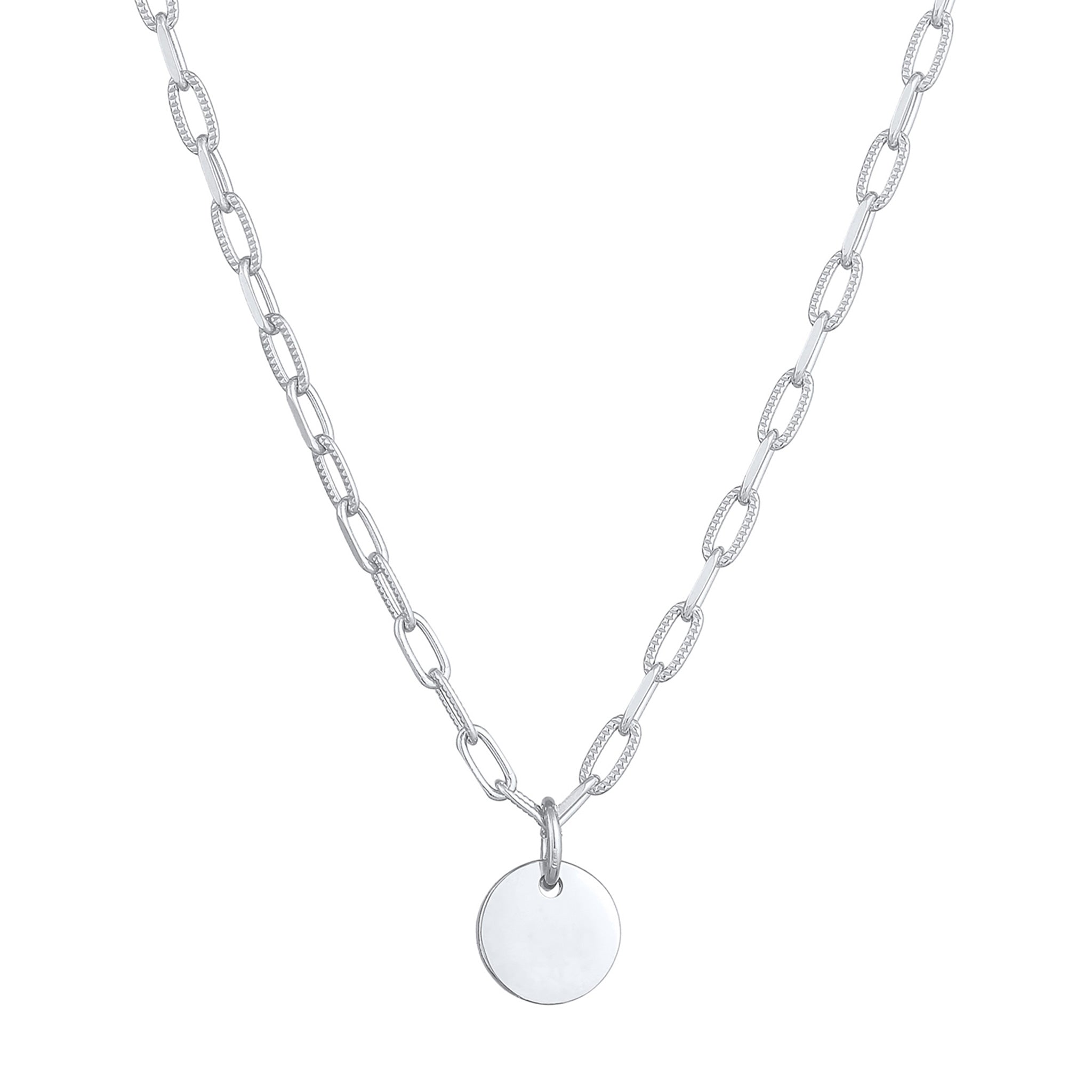Silver Plated Engravable Link Chain 925 Sterling Silver