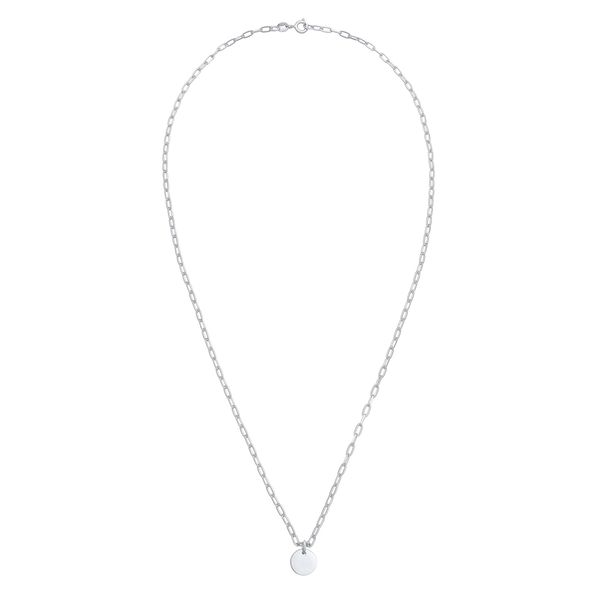 Silver Plated Engravable Link Chain 925 Sterling Silver