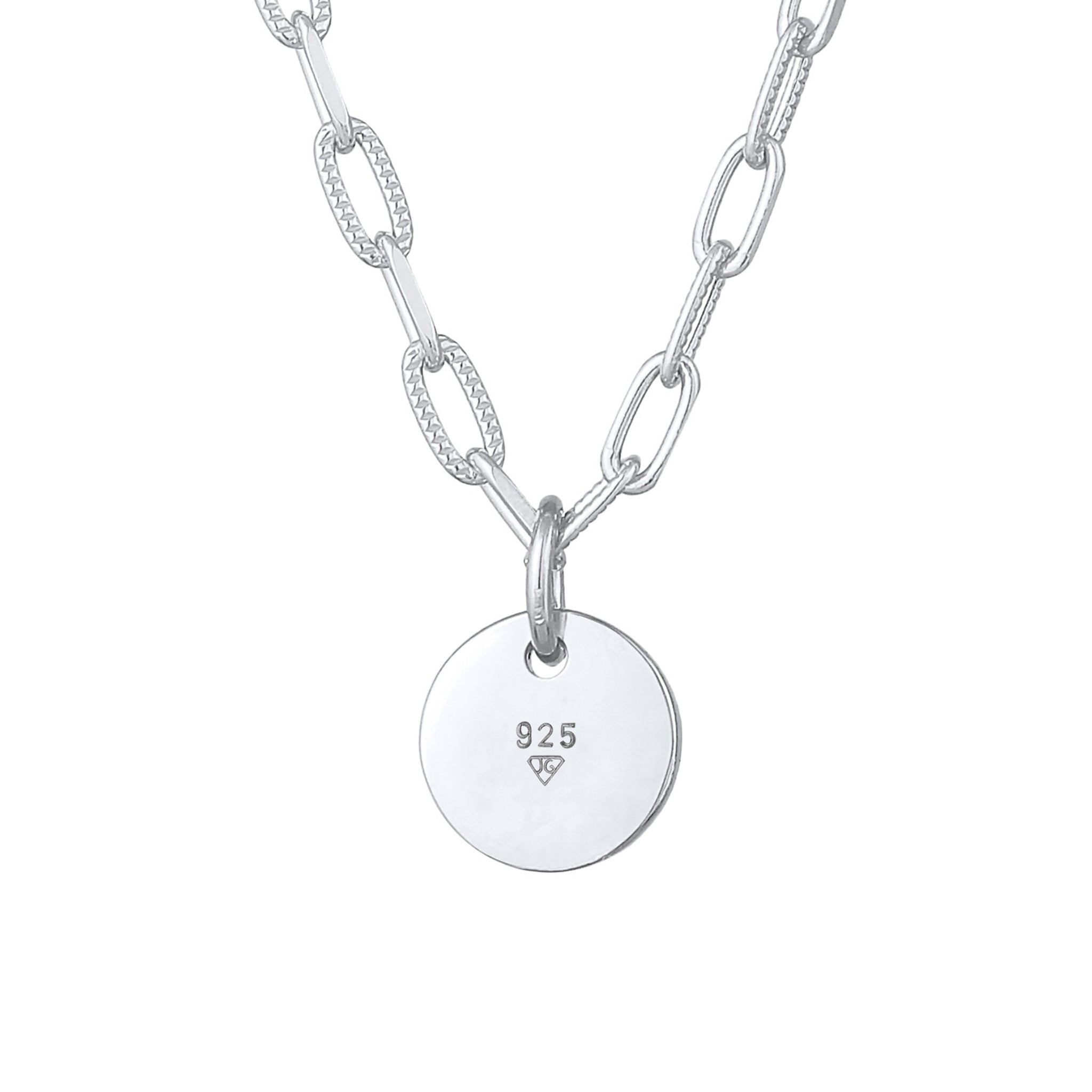 Silver Plated Engravable Link Chain 925 Sterling Silver