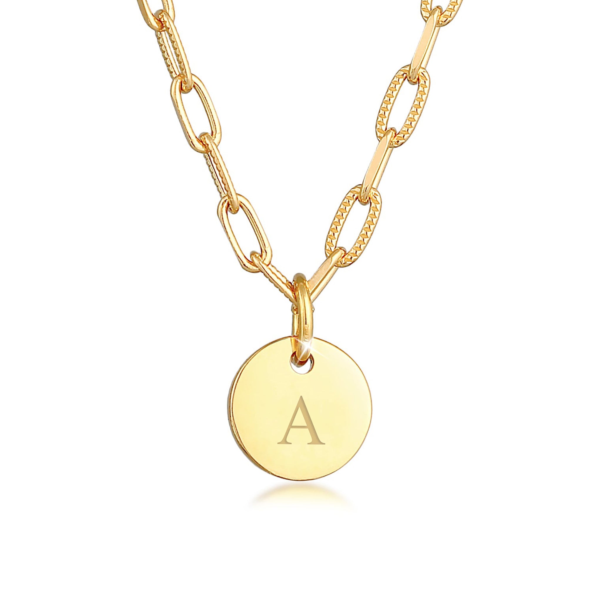 Gold Plated Engravable Link Chain 925 Sterling Silver Gold Plated