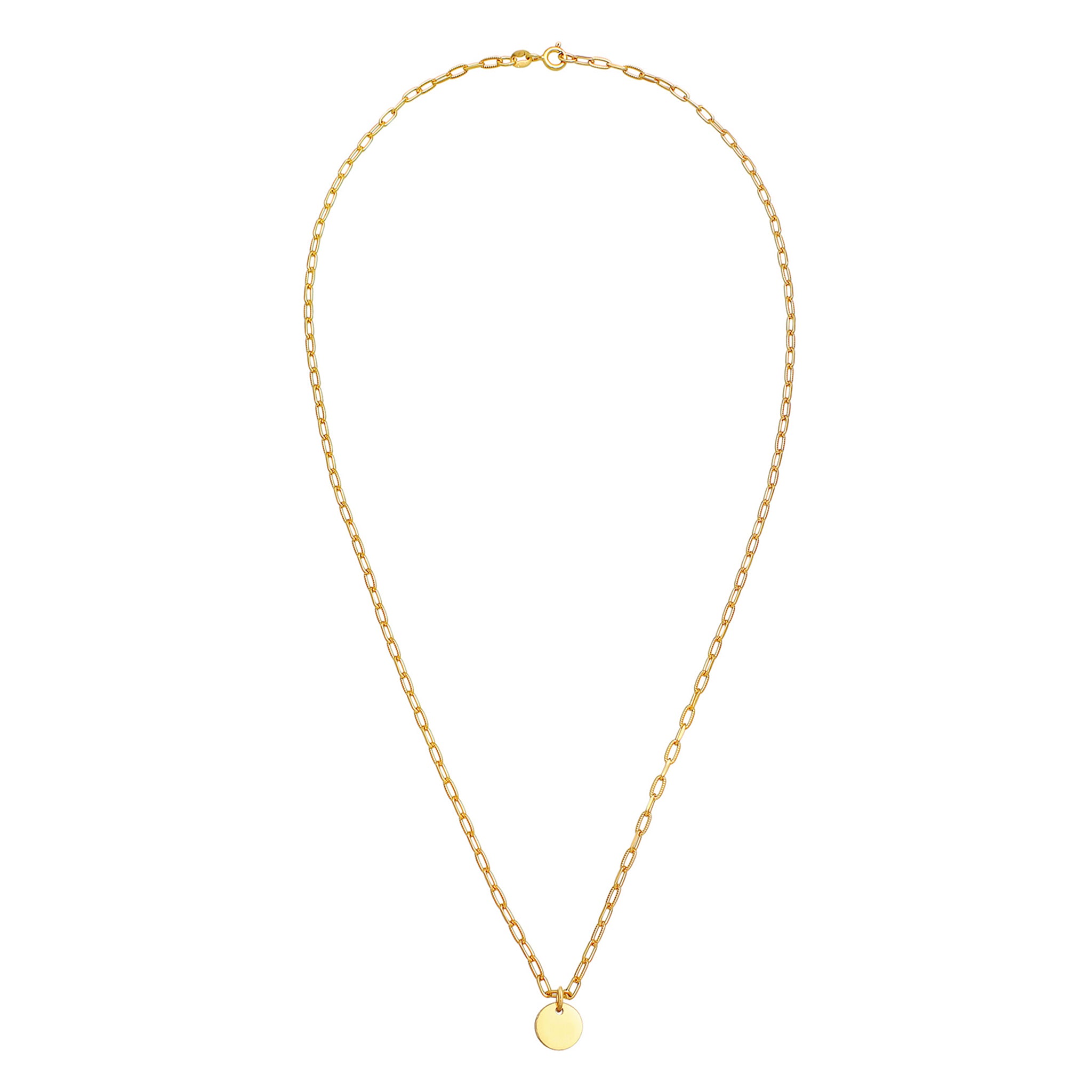 Gold Plated Engravable Link Chain 925 Sterling Silver Gold Plated