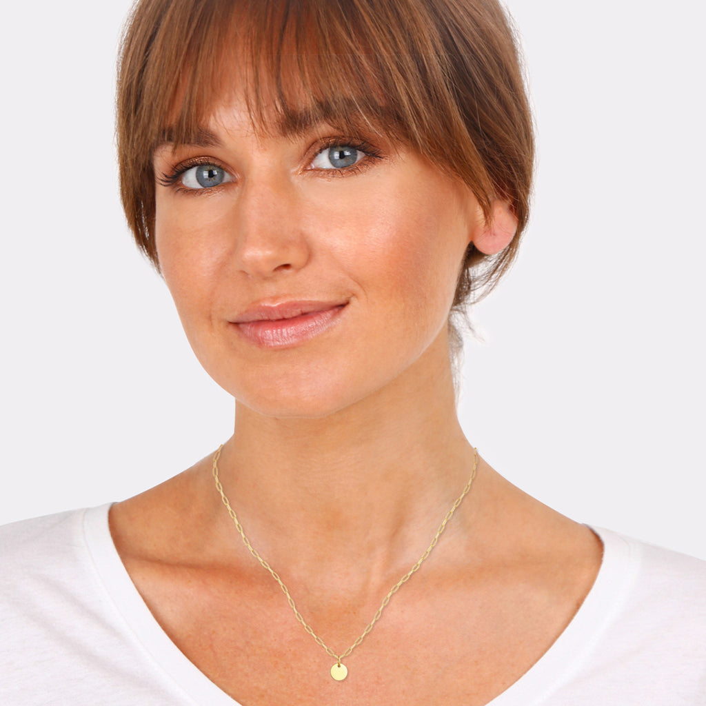 Gold - Elli | Necklace Engravable Basic Round Link Chain 925 Sterling Silver Gold Plated