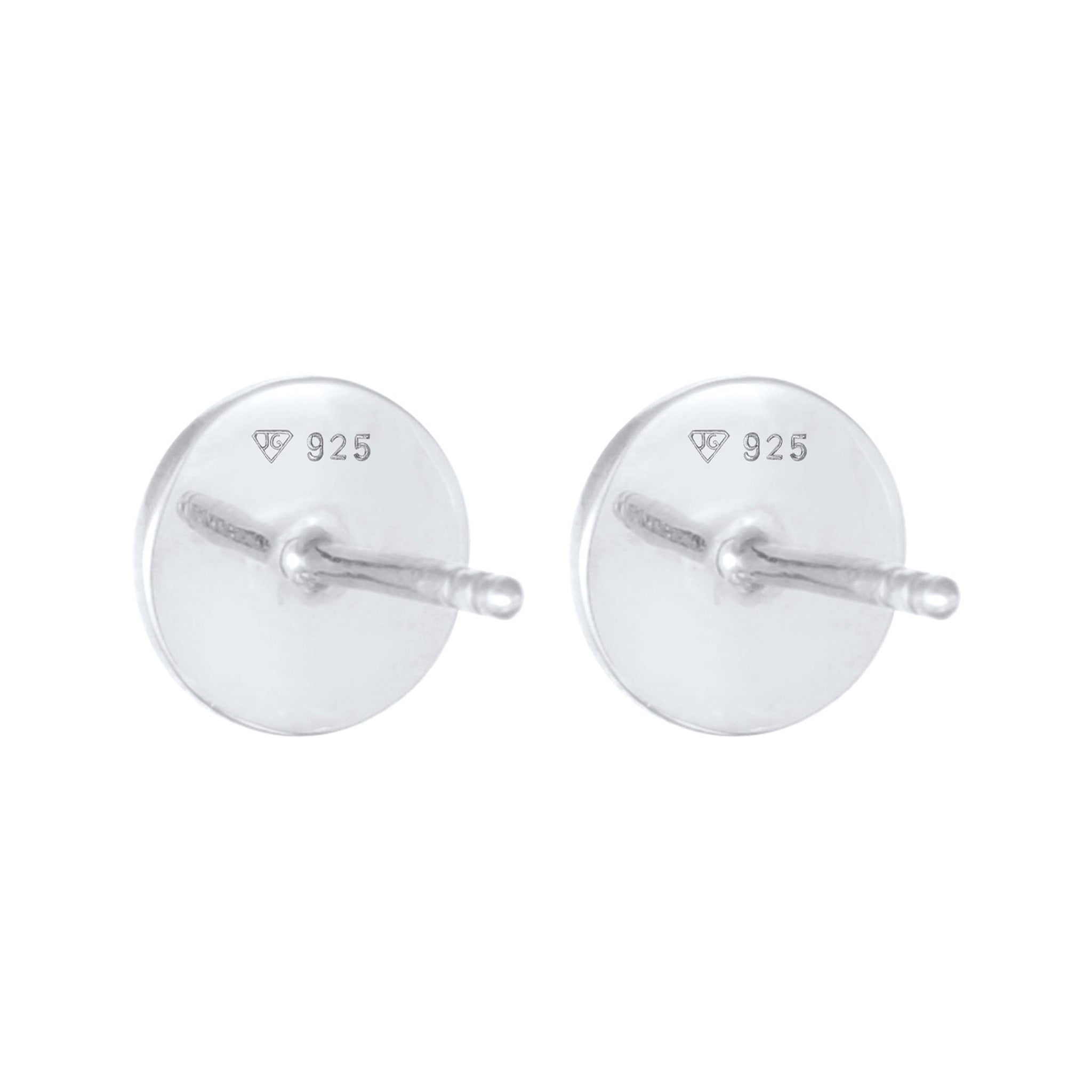Silver Stud Round Basic Engravable 925 Sterling Silver