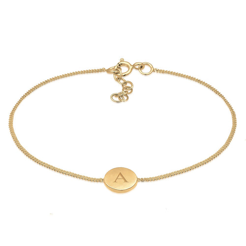 Gold Basic Minimalis Round Engravable 925 Sterling Silver Gold Plated