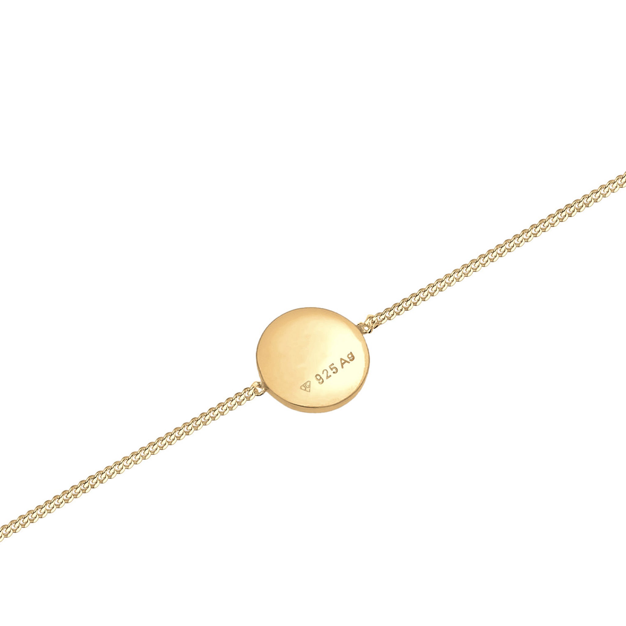 Gold Basic Minimalis Round Engravable 925 Sterling Silver Gold Plated