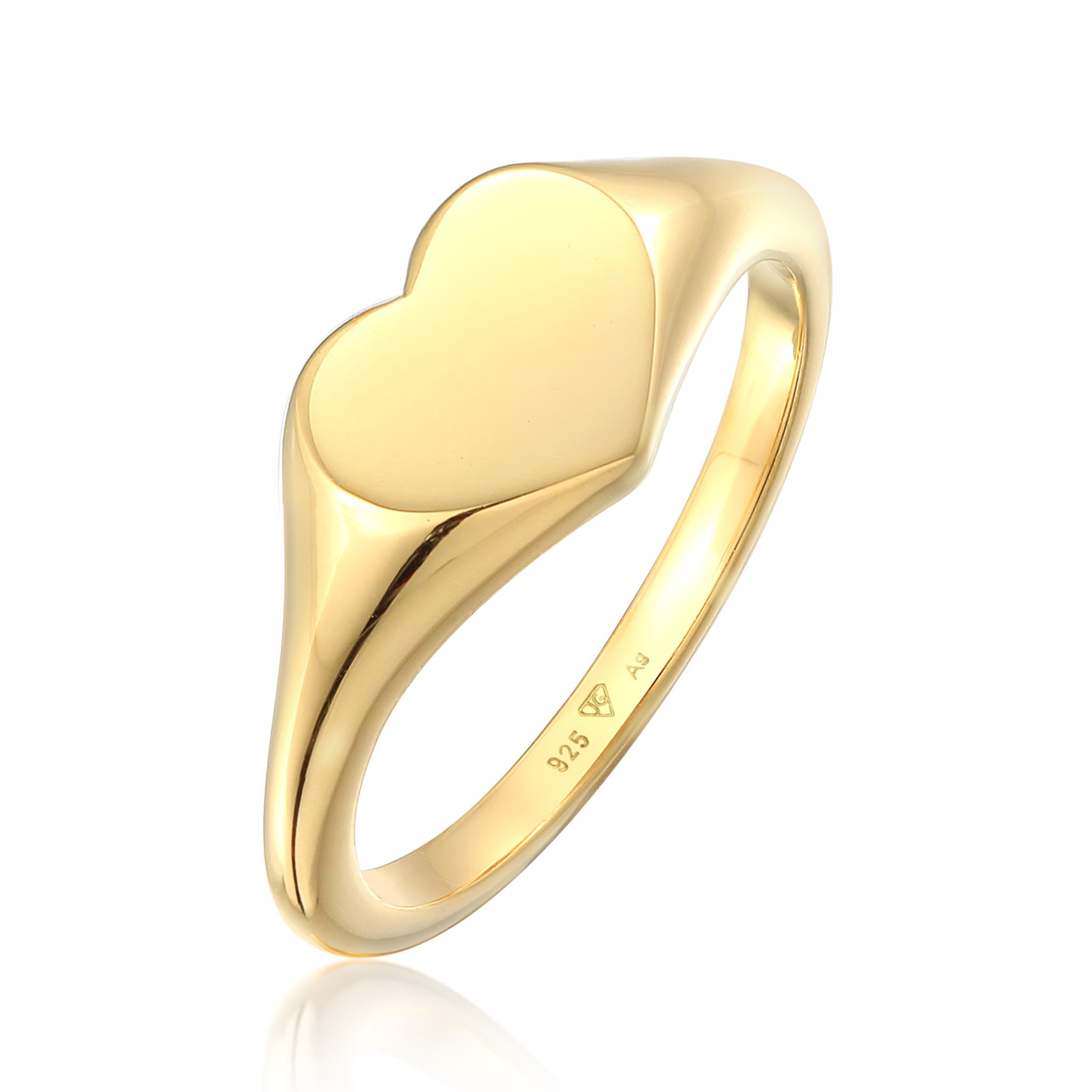 Gold Heart Engravable 925 Sterling Silver Gold Plated