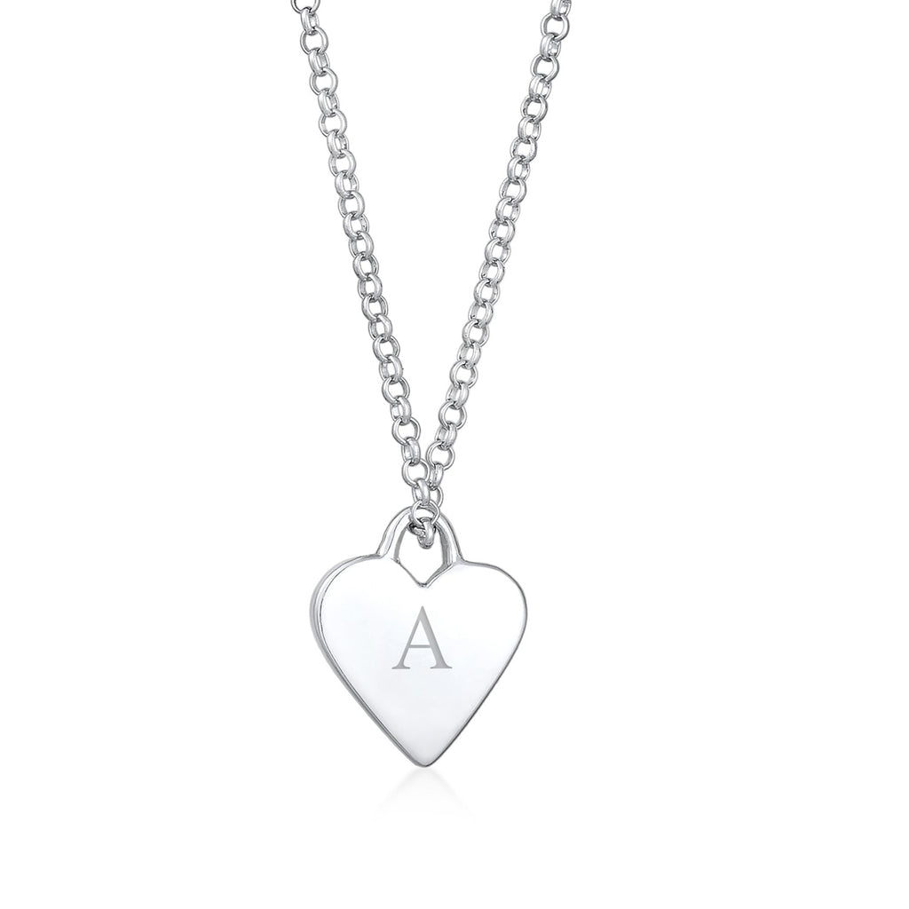Silver Heart Plate Engravable 925 Sterling Silver