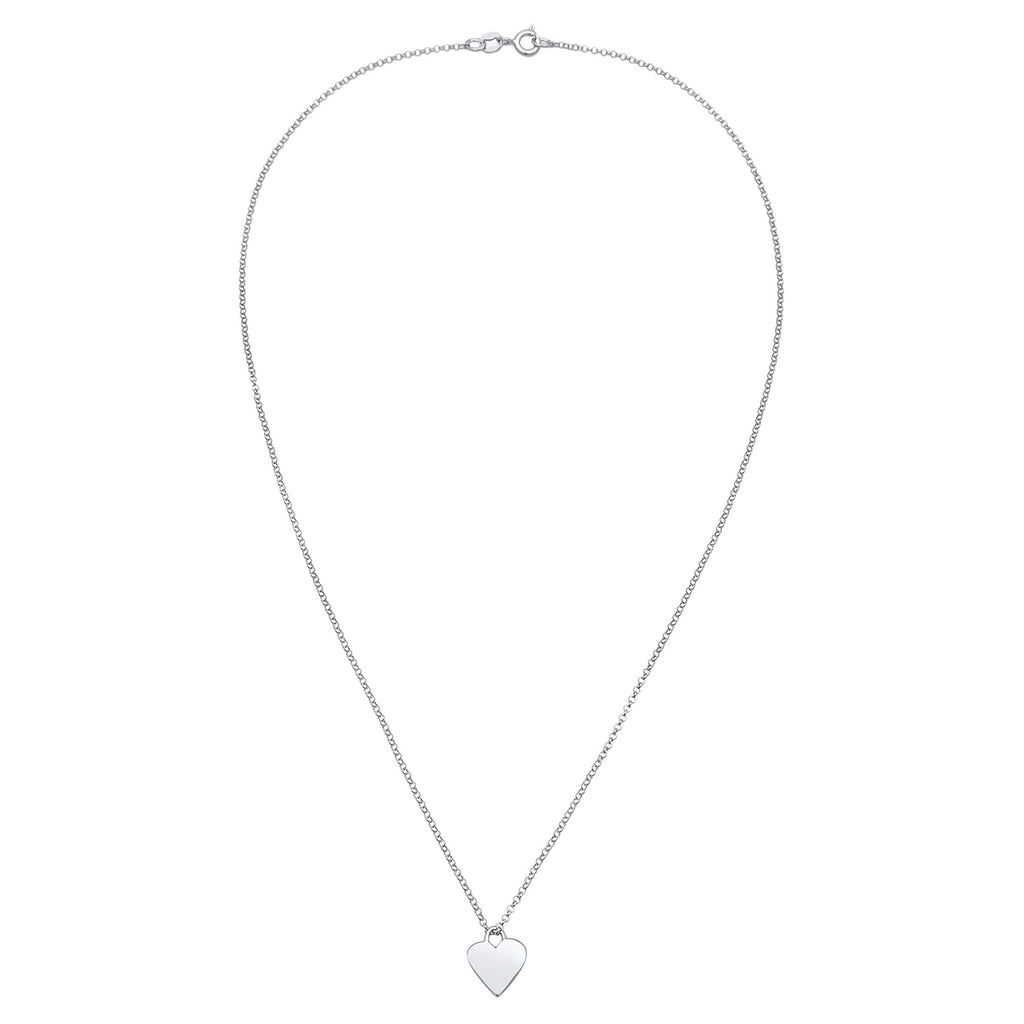 Silver Heart Plate Engravable 925 Sterling Silver