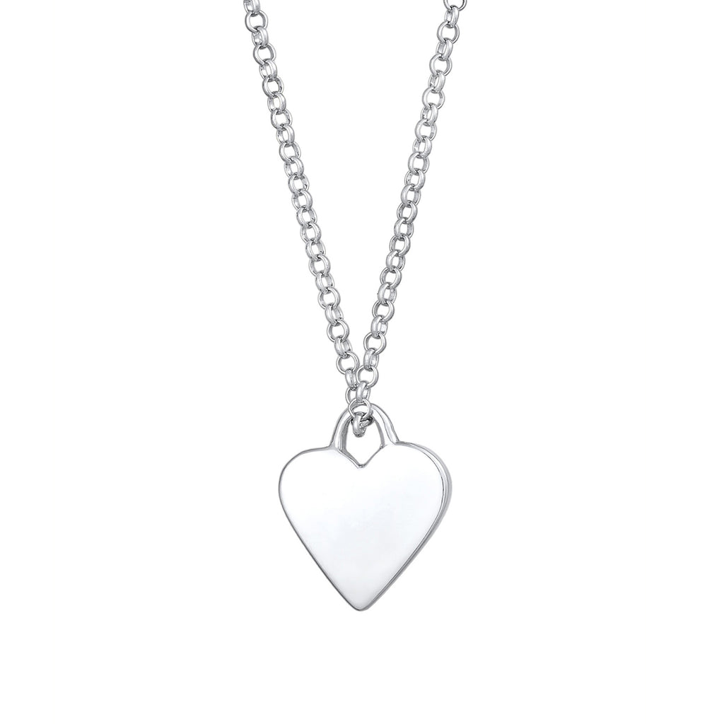 Silver Heart Plate Engravable 925 Sterling Silver
