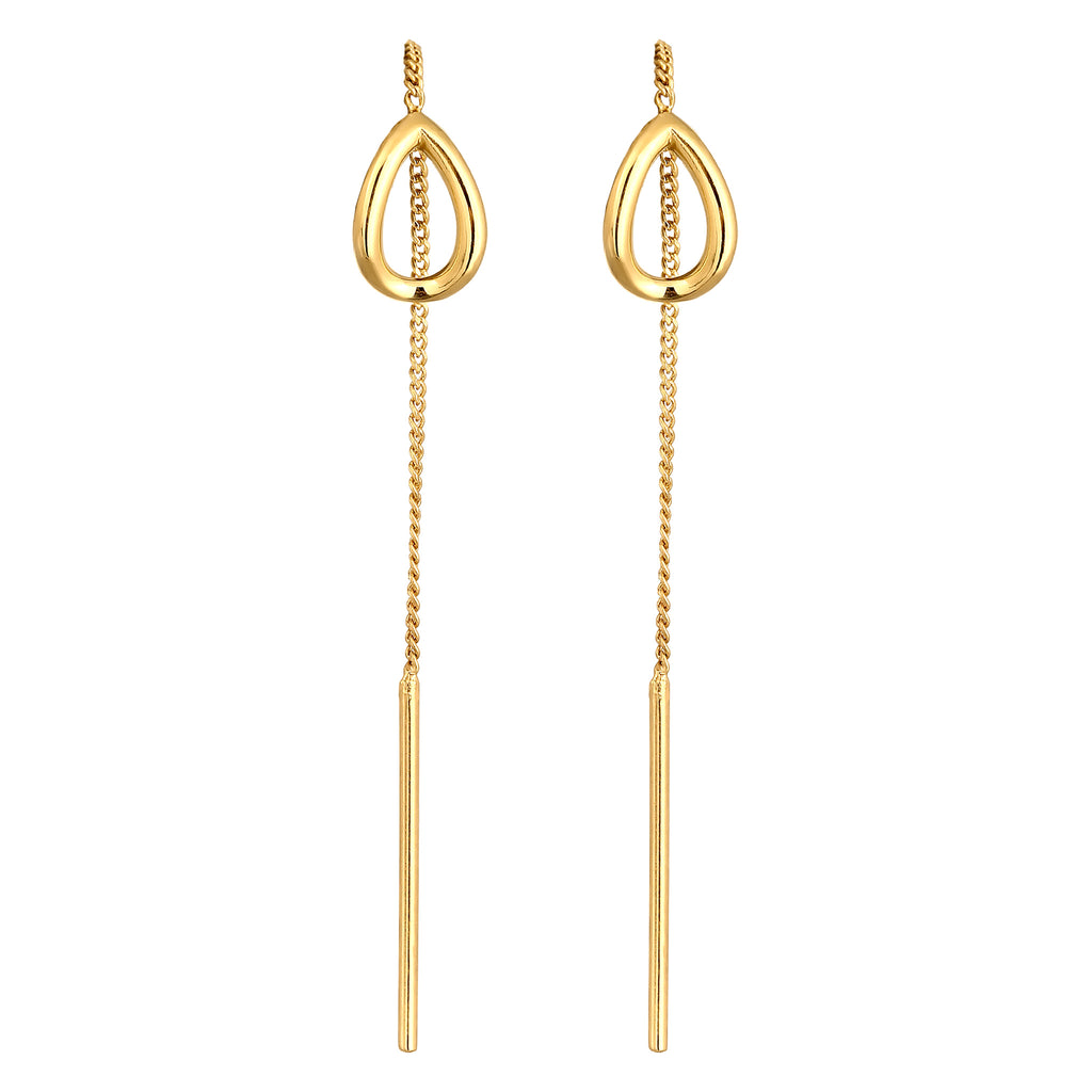 Gold Perhiasan Wanita Perak Asli Lapis Emas Anting Geometric