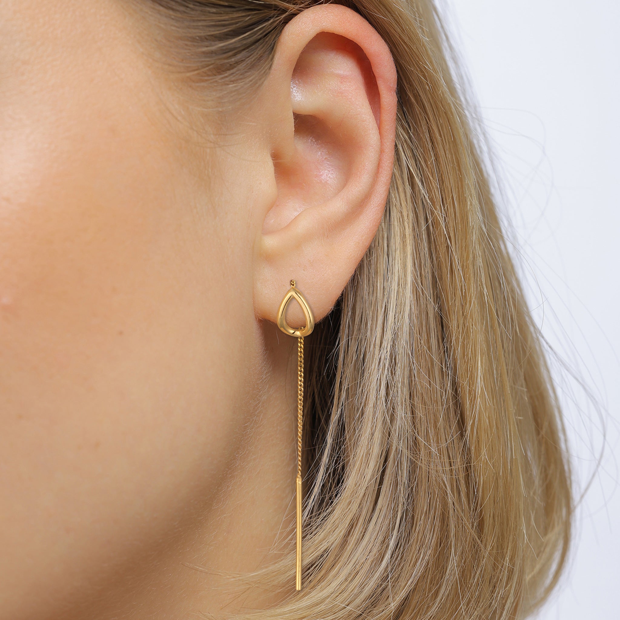 Gold Perhiasan Wanita Perak Asli Lapis Emas Anting Geometric