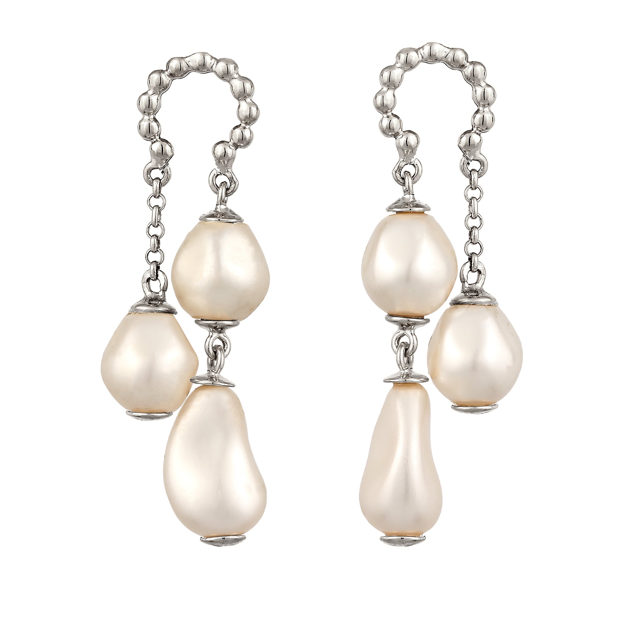 Silver Anting Perhiasan Perak 925 Wanita Stud Synthetic Pearl