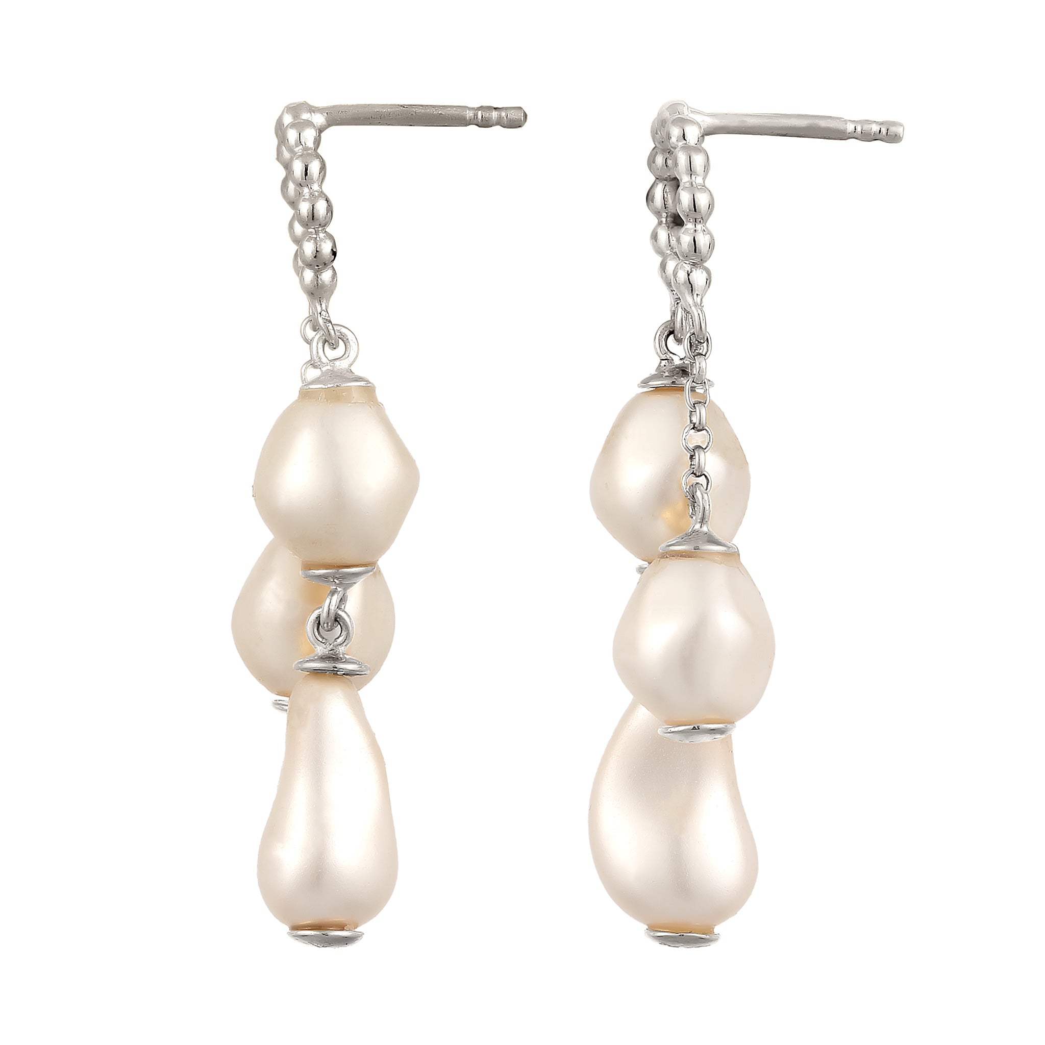 Silver Anting Perhiasan Perak 925 Wanita Stud Synthetic Pearl