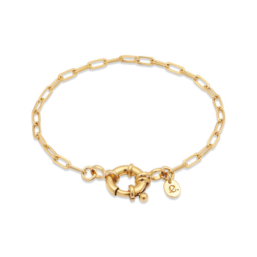 Gelang perak 925 lapis emas dengan link chain elegan Elli Jewelry
