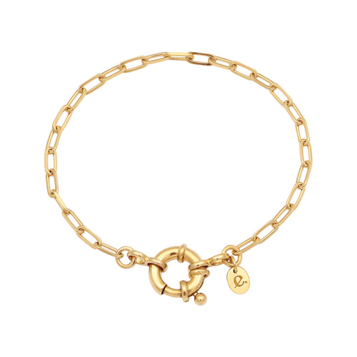 Gelang perak 925 lapis emas dengan link chain elegan Elli Jewelry
