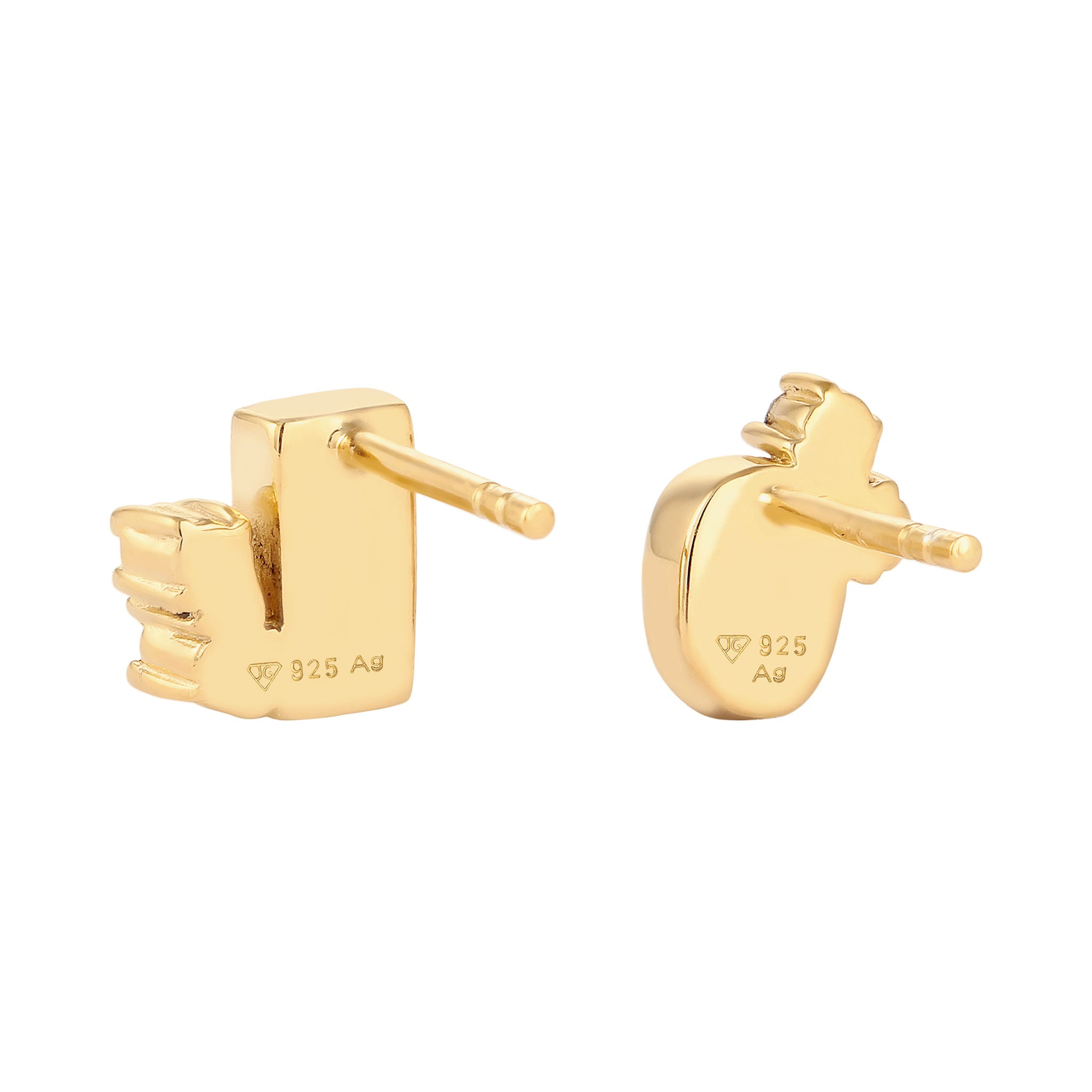 Gold Perhiasan Wanita Perak Asli Lapis Emas Anting Stud Pink Blue Crystals