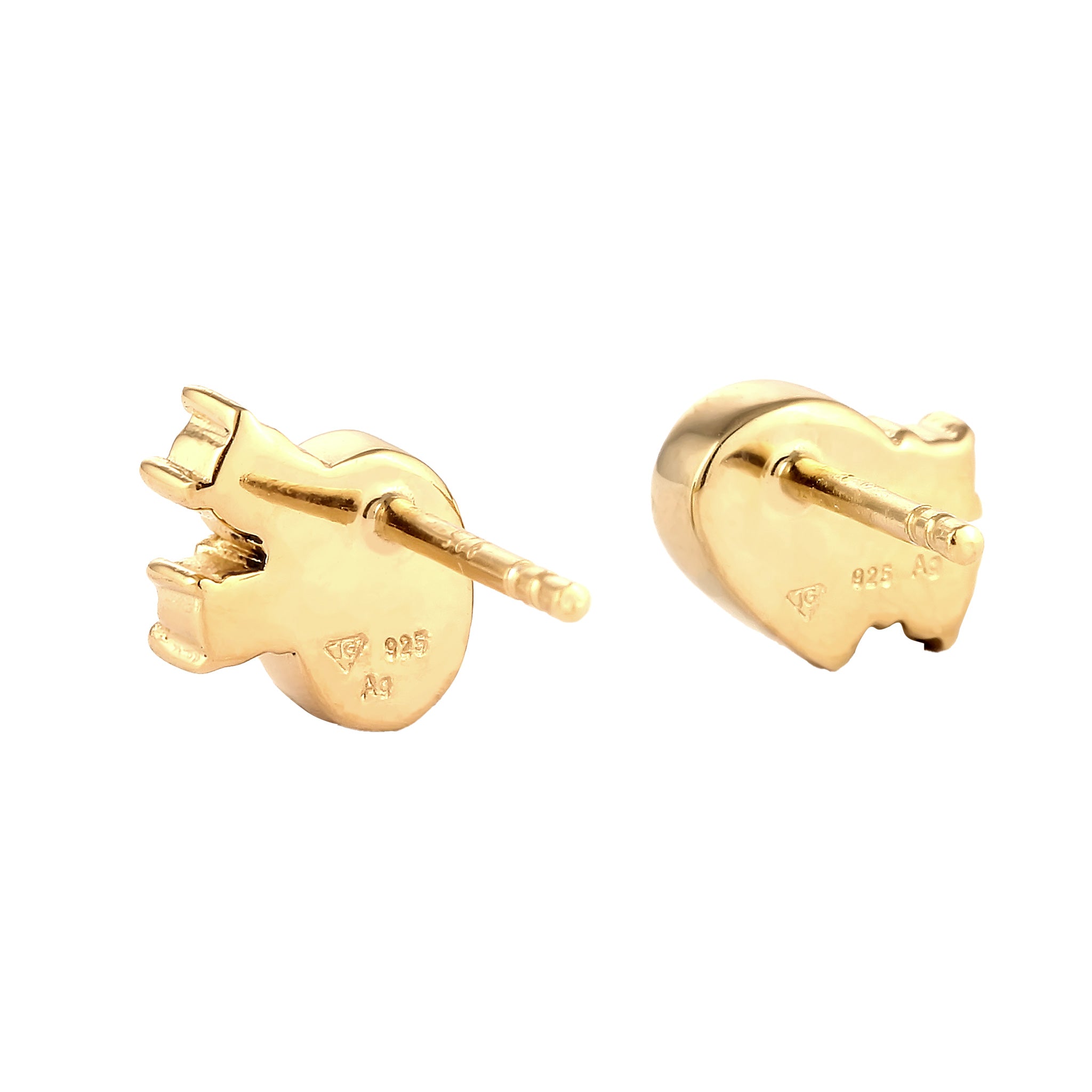 Gold Perhiasan Wanita Perak Asli Lapis Emas Anting Stud Pink Green Crystals