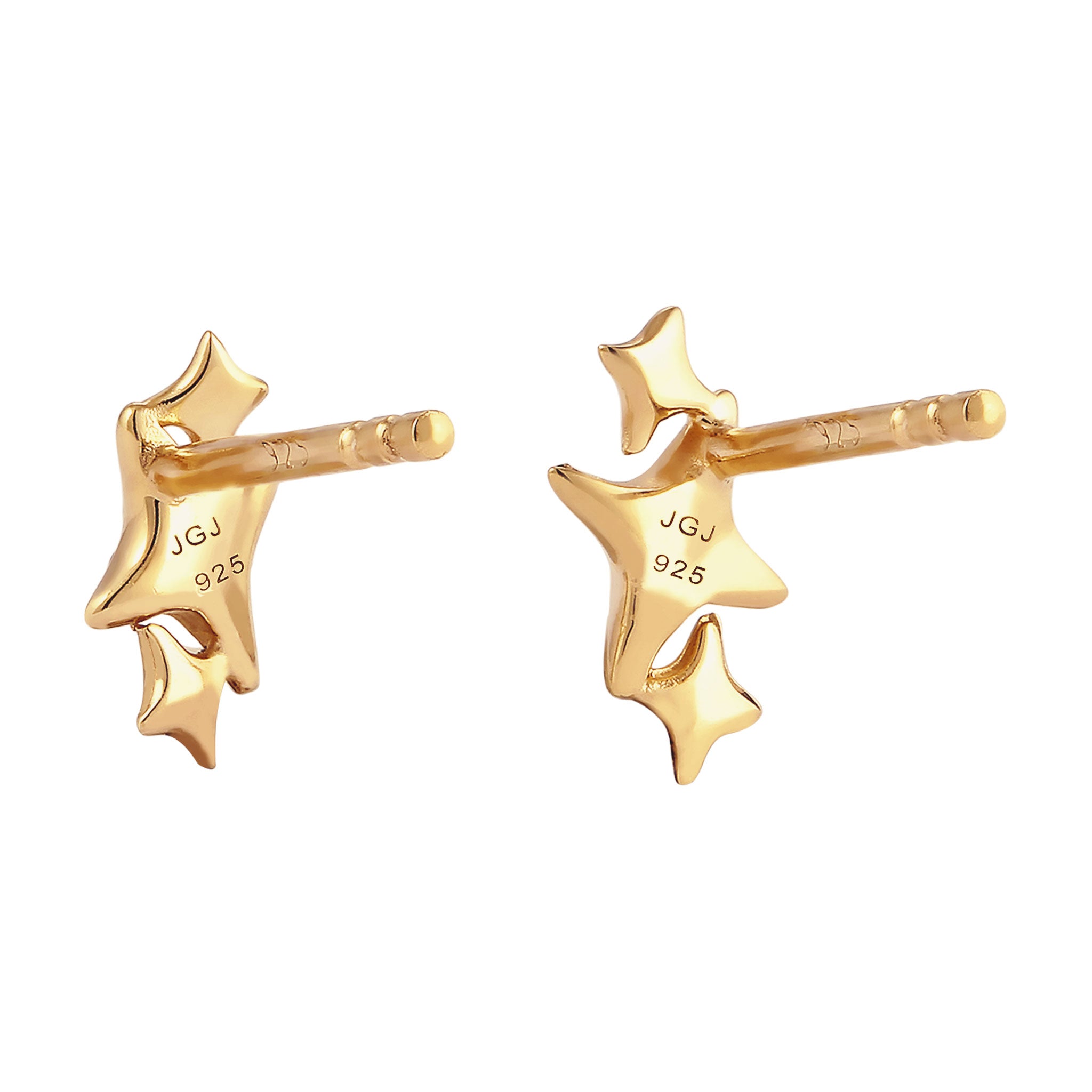 Gold Perhiasan Wanita Perak Asli Lapis Emas Anting Stud Star Zirconia
