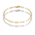 Bicolor Gelang Perhiasan Perak 925 Wanita Bicolor Gold Plated