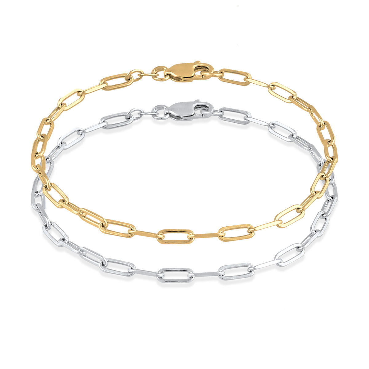 Bicolor Gelang Perhiasan Perak 925 Wanita Bicolor Gold Plated