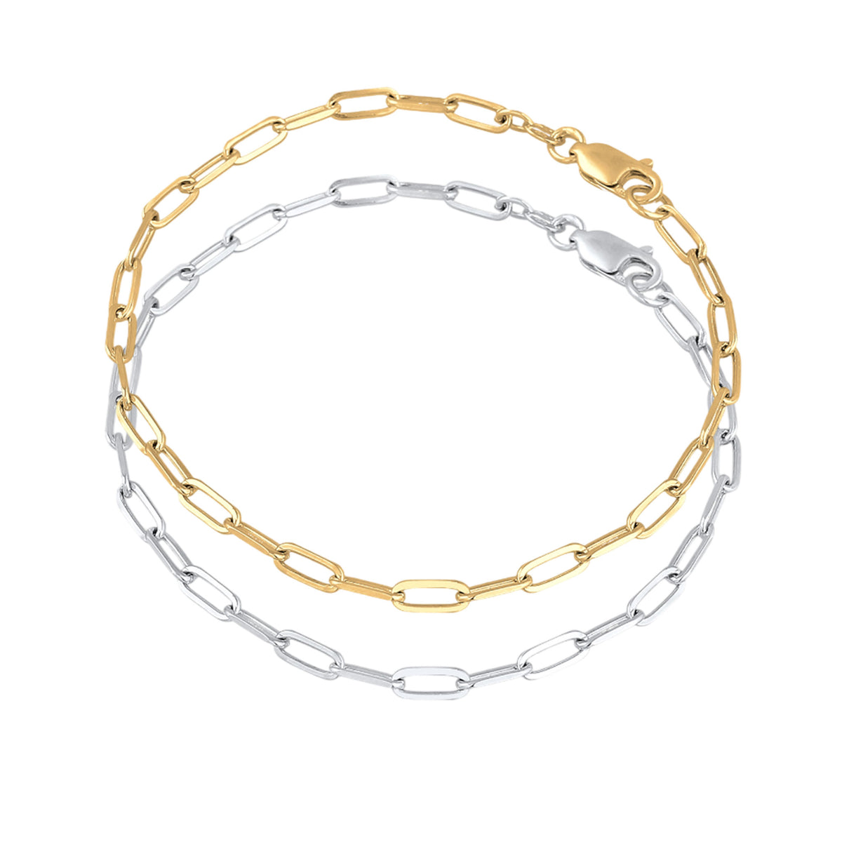 Bicolor Gelang Perhiasan Perak 925 Wanita Bicolor Gold Plated