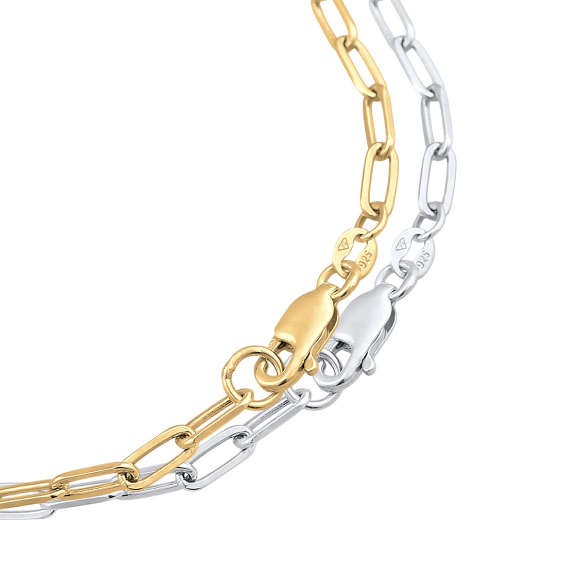 Bicolor Gelang Perhiasan Perak 925 Wanita Bicolor Gold Plated