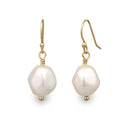 Gold Anting Perhiasan Perak 925 Wanita Elegant White Synthetic Pearl Gold Plated