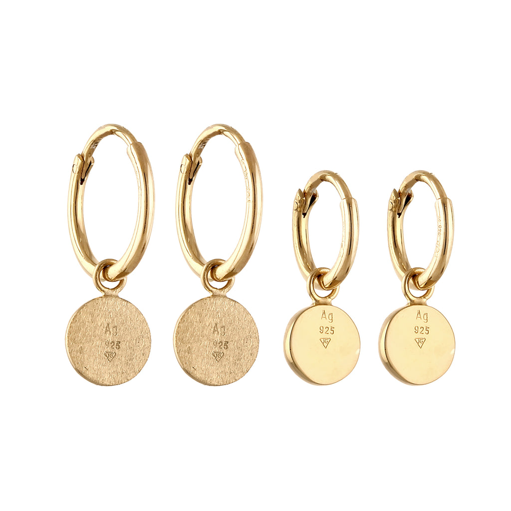 Gold Anting Perhiasan Perak 925 Wanita Circle Red Agate Gold Plated