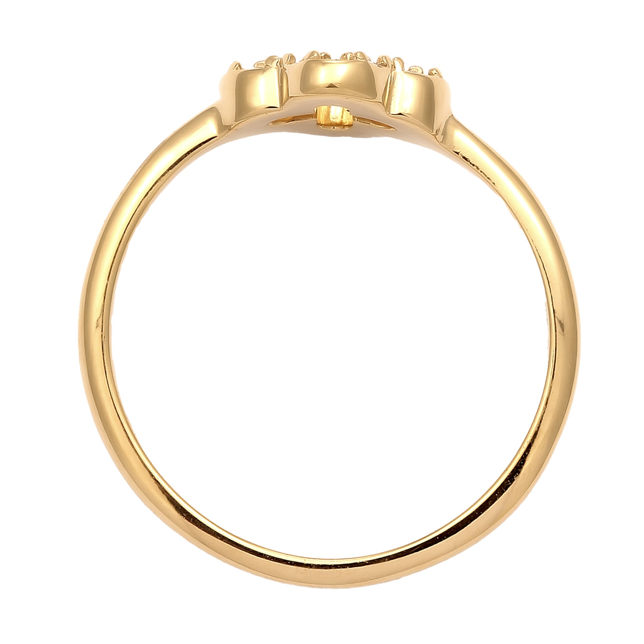 Gold Cincin Perhiasan Perak 925 Wanita Cloverleaf Crystals Gold Plated