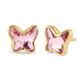 Gold Anting Perhiasan Perak 925 Wanita Butterfly Crystals Gold Plated