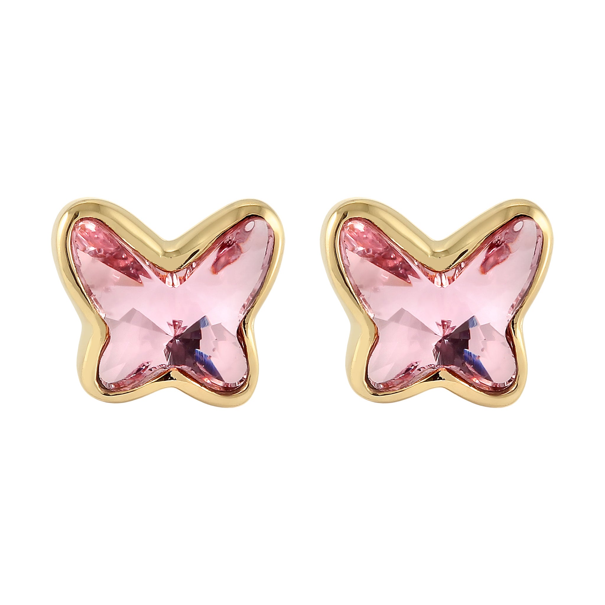 Gold Anting Perhiasan Perak 925 Wanita Butterfly Crystals Gold Plated