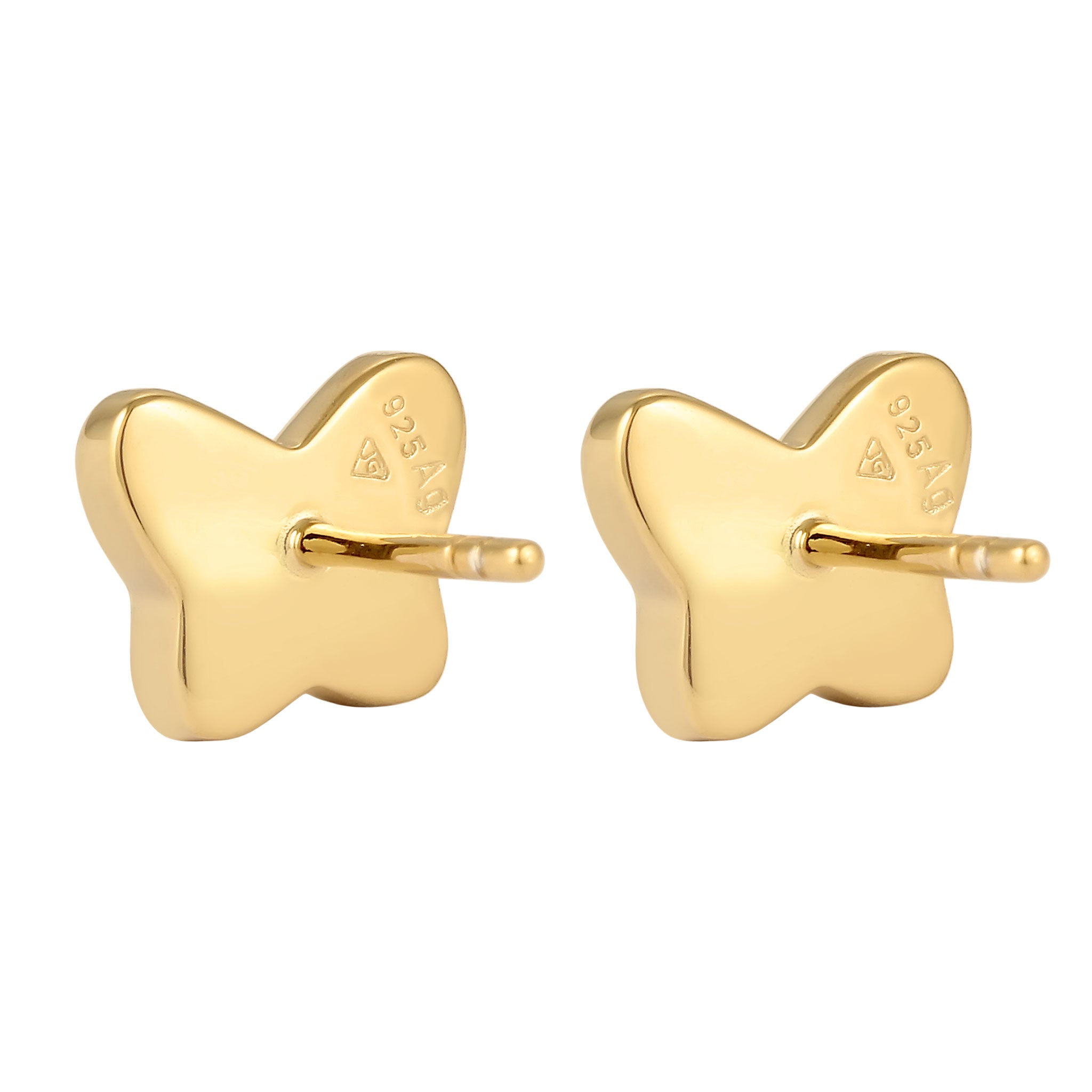 Gold Anting Perhiasan Perak 925 Wanita Butterfly Crystals Gold Plated