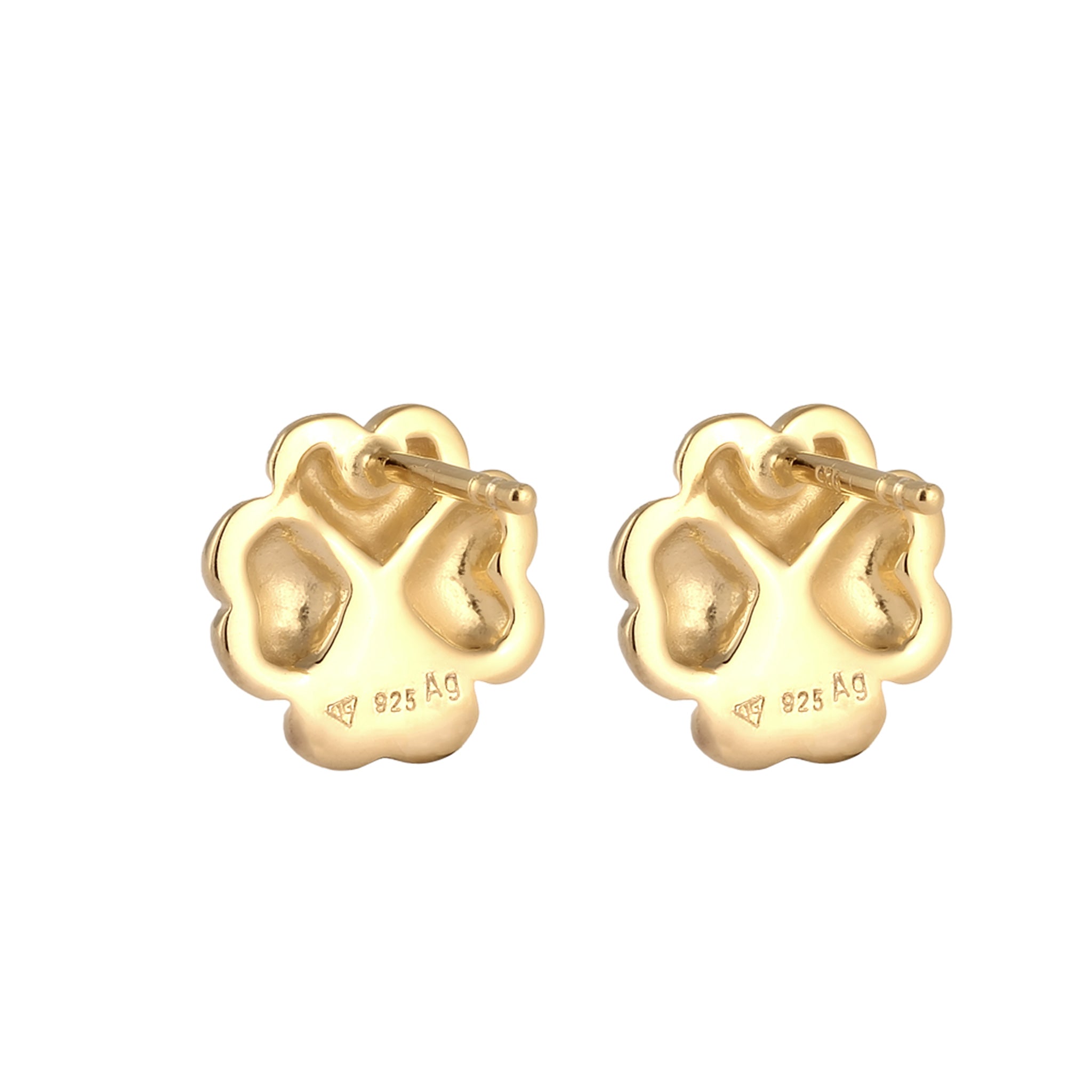 Gold Perhiasan Wanita Perak Asli Lapis Emas Anting Cloverleaf Hearts