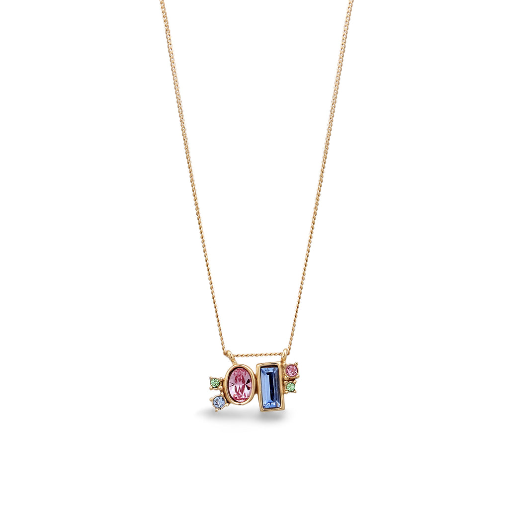 Gold Kalung Perhiasan Perak 925 Wanita Crystals Gold Plated