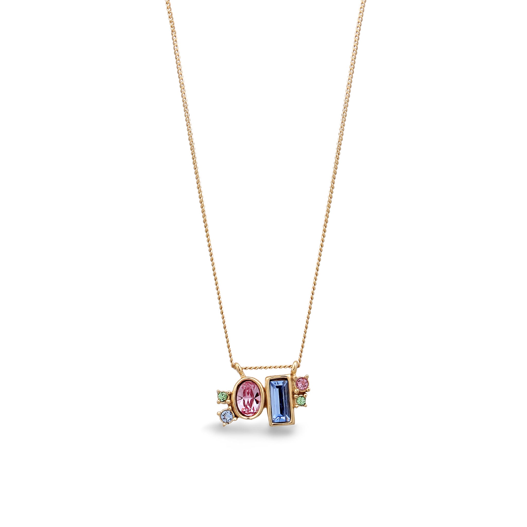 Gold Kalung Perhiasan Perak 925 Wanita Crystals Gold Plated