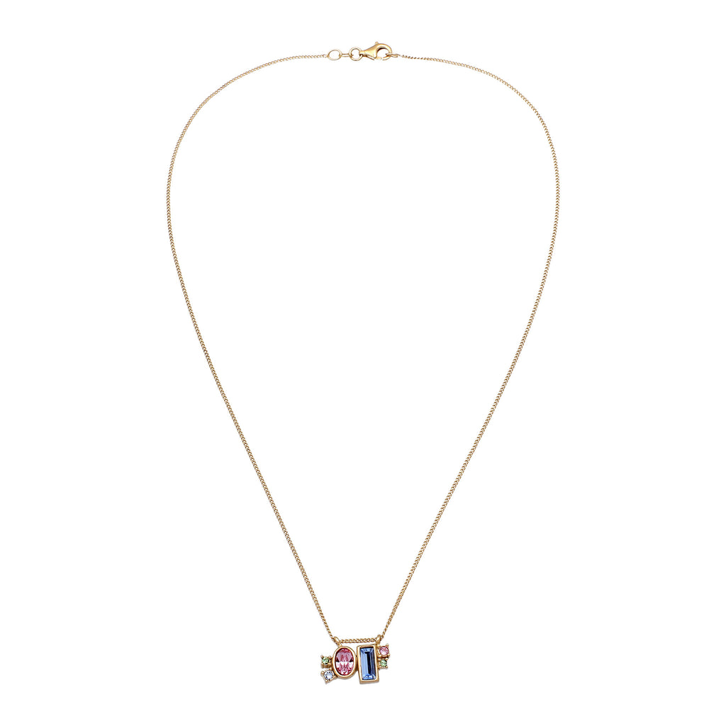 Gold Kalung Perhiasan Perak 925 Wanita Crystals Gold Plated