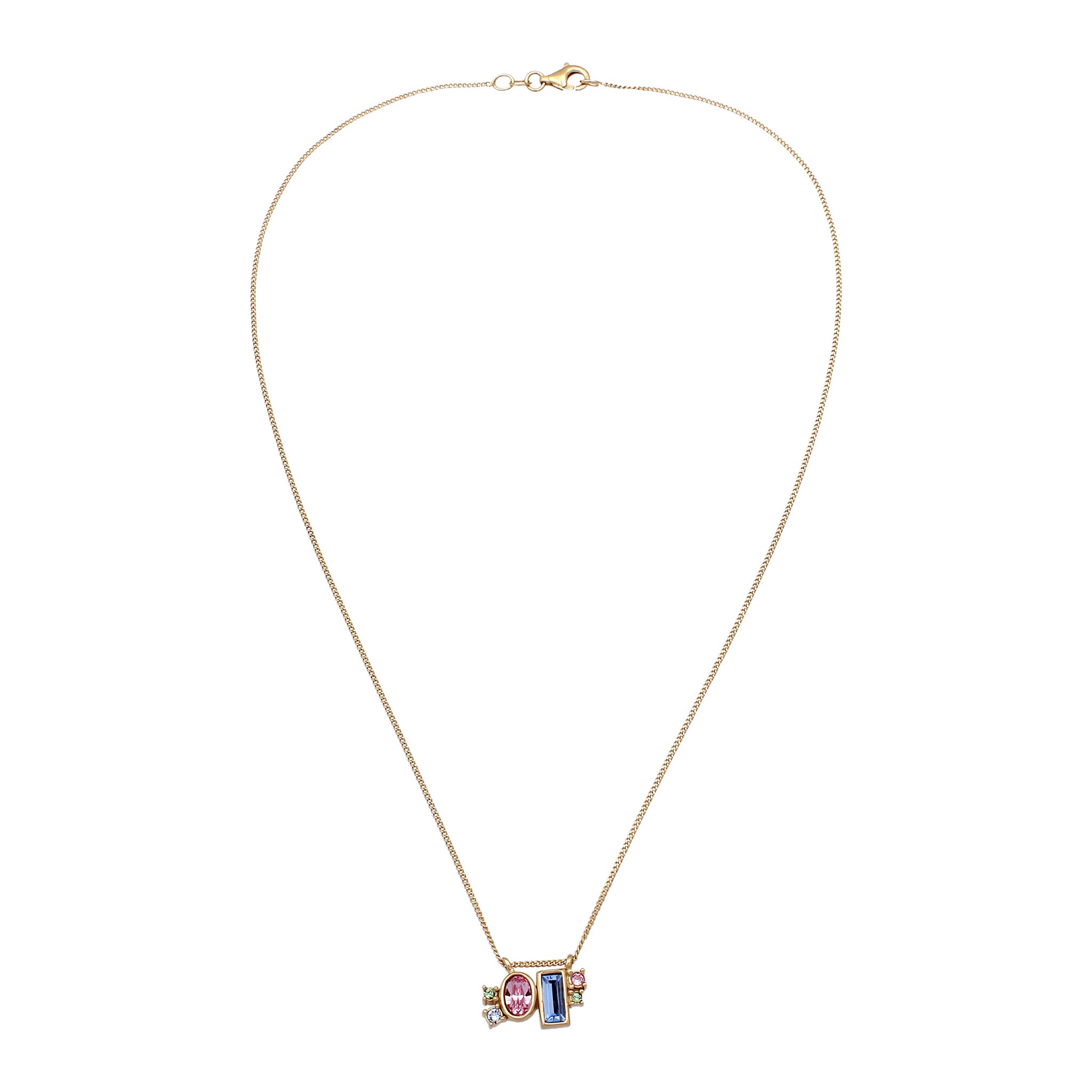 Gold Kalung Perhiasan Perak 925 Wanita Crystals Gold Plated