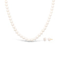 White Set Perhiasan Perak 925 Wanita White Freshwater Pearls Gold Plated